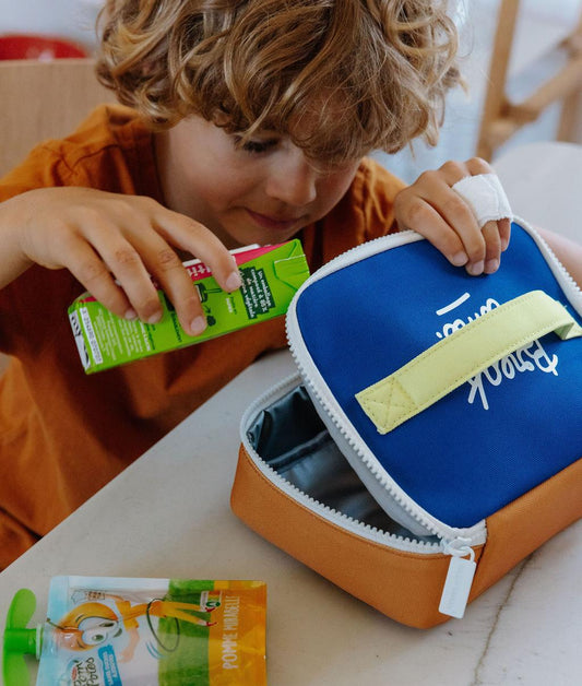 Bolsa de Merienda infantil azul asa amarilla isotérmica Hello Hossy