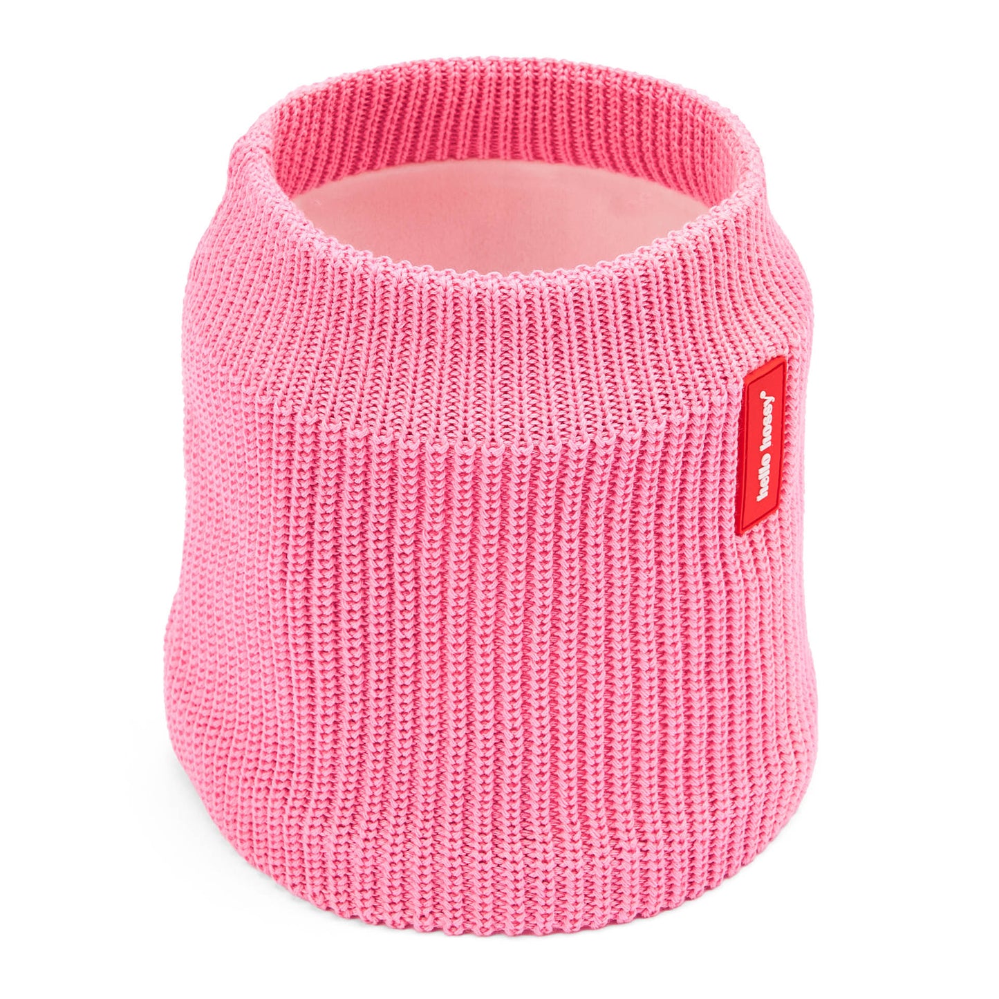 Snood infantil rosa de punto acanalado con forro de tejido polar Hello Hossy