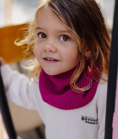 Snood infantil violeta de punto suave y cálido Hello Hossy