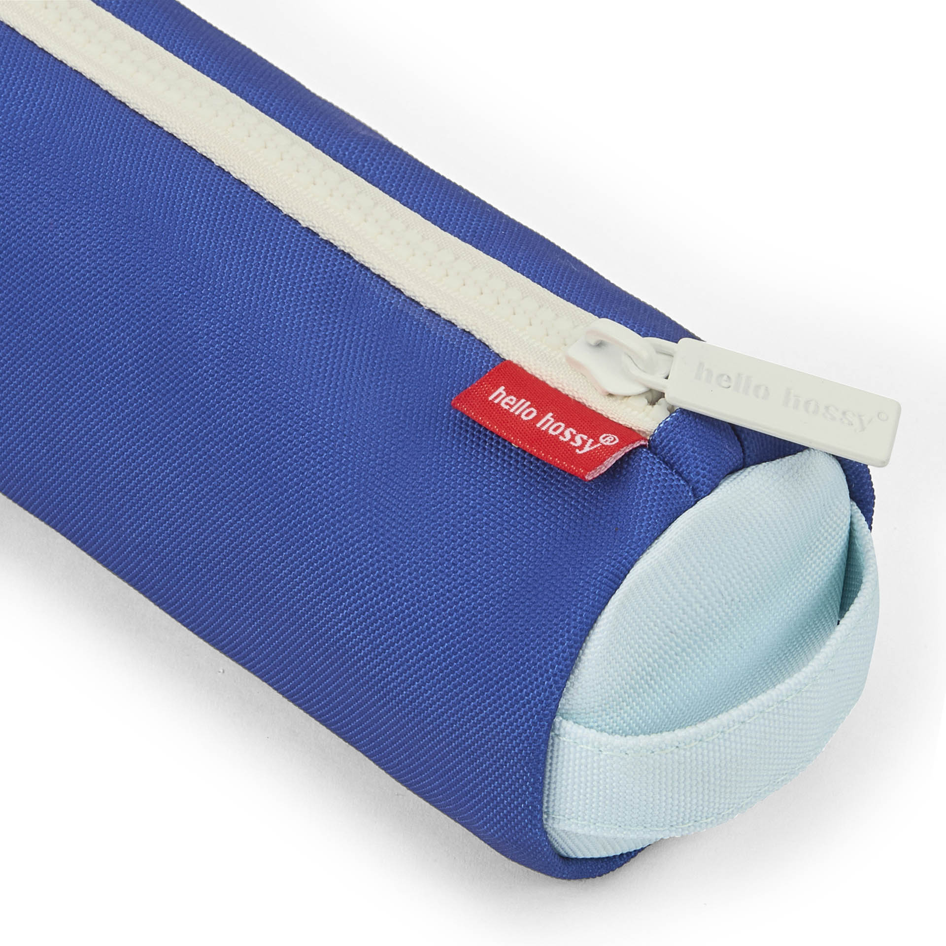 Estuche Escolar infantil azul claro y azul oscuro cierre con cremallera Hello Hossy