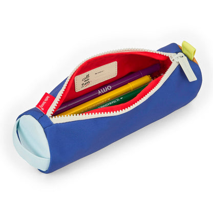 Estuche Escolar infantil azul interior rojo cierre blanco Hello Hossy