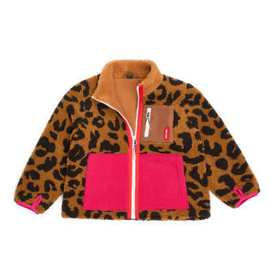 Chaqueta Polar infantil estampado leopard vista plana Hello Hossy