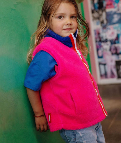 Tejido polar sin mangas Fuchsia