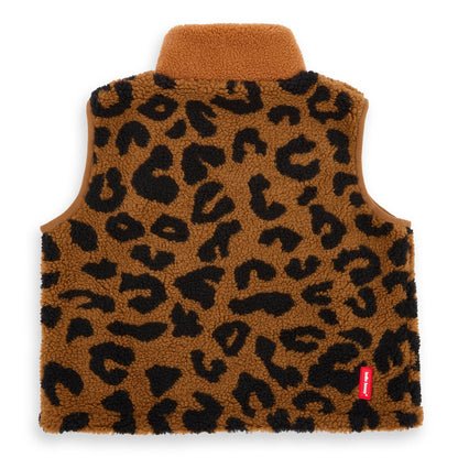 Tejido polar sin mangas Leopard