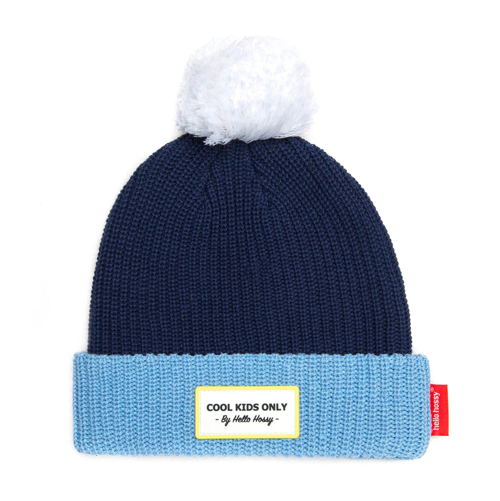 Gorro azul en bloque de color